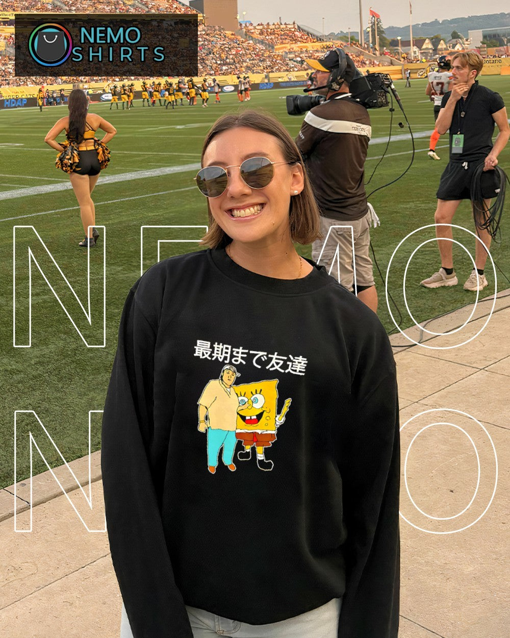 Sponge and friends until the end Japanese text shirt