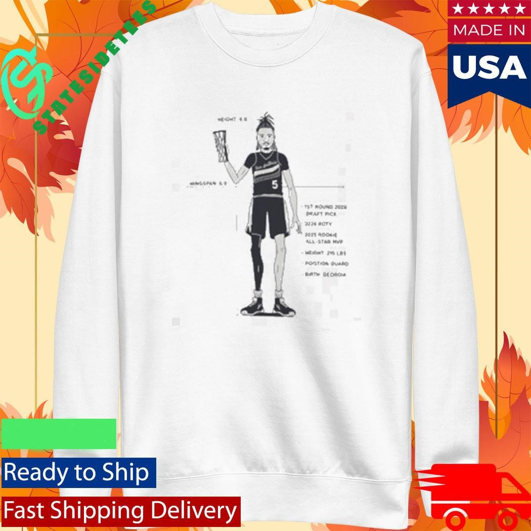 Spurs Draft Pick Sketch Stephon Castle Rookie MVP Shirt