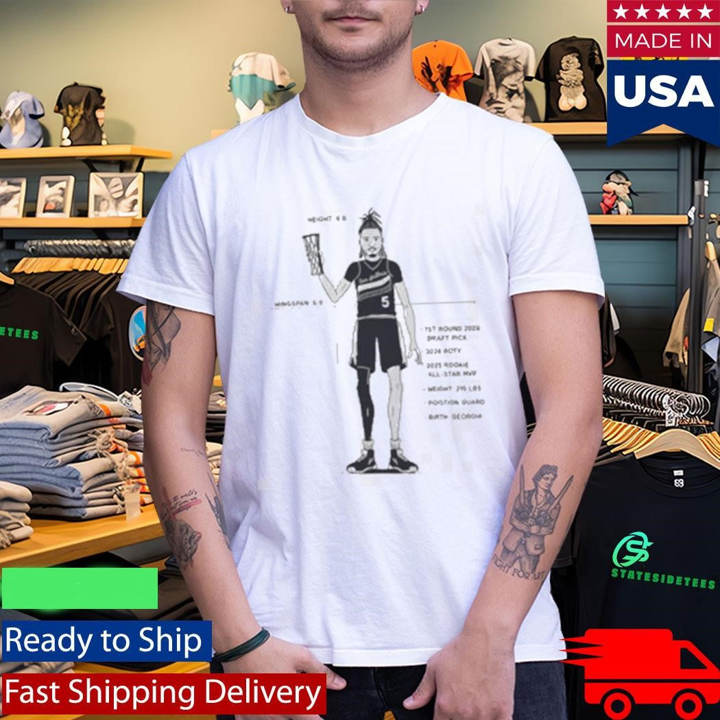 Spurs Draft Pick Sketch Stephon Castle Rookie MVP Shirt