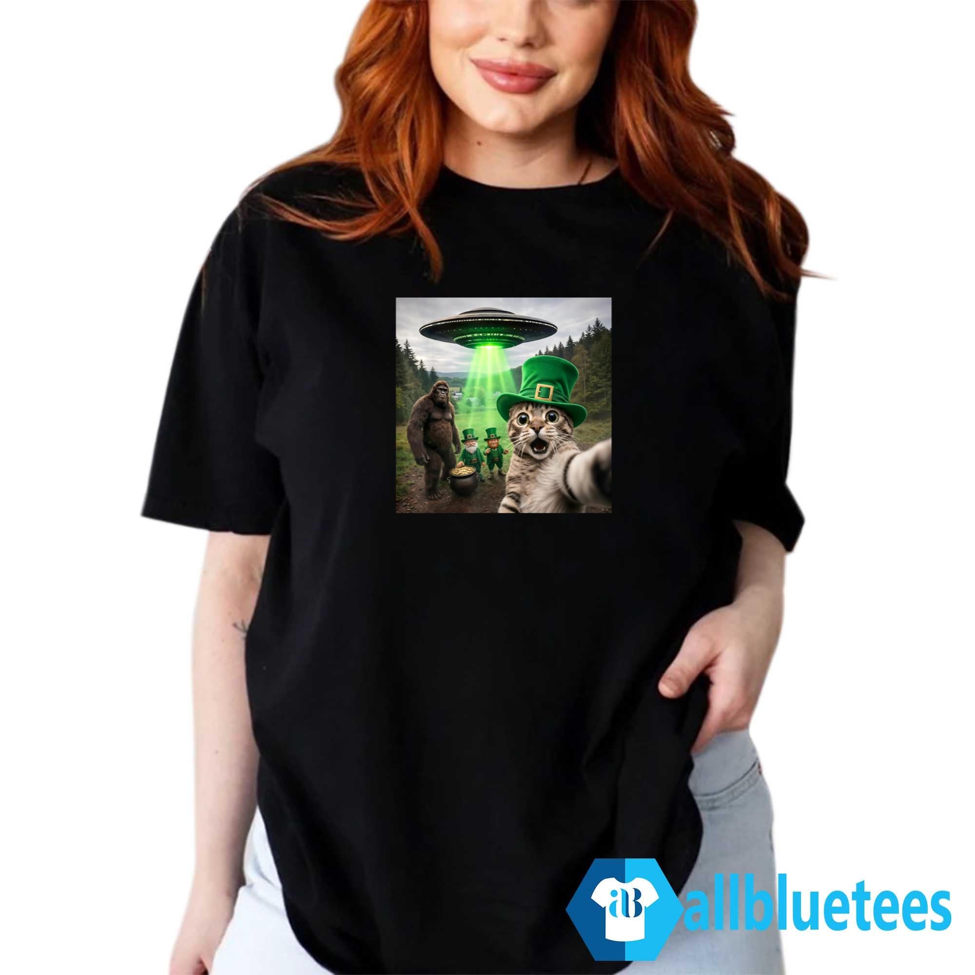St. Patrick’s Day Funny Cat Selfie Shirt