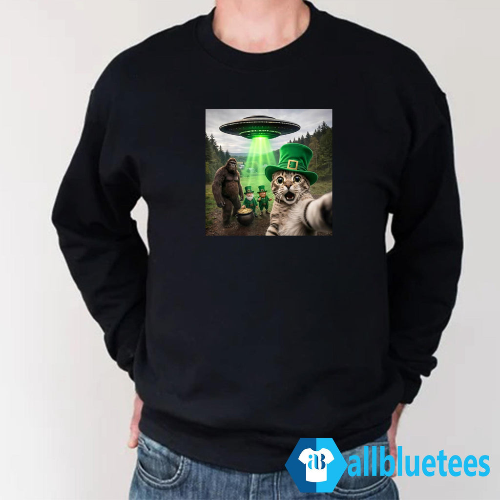 St. Patrick’s Day Funny Cat Selfie Shirt