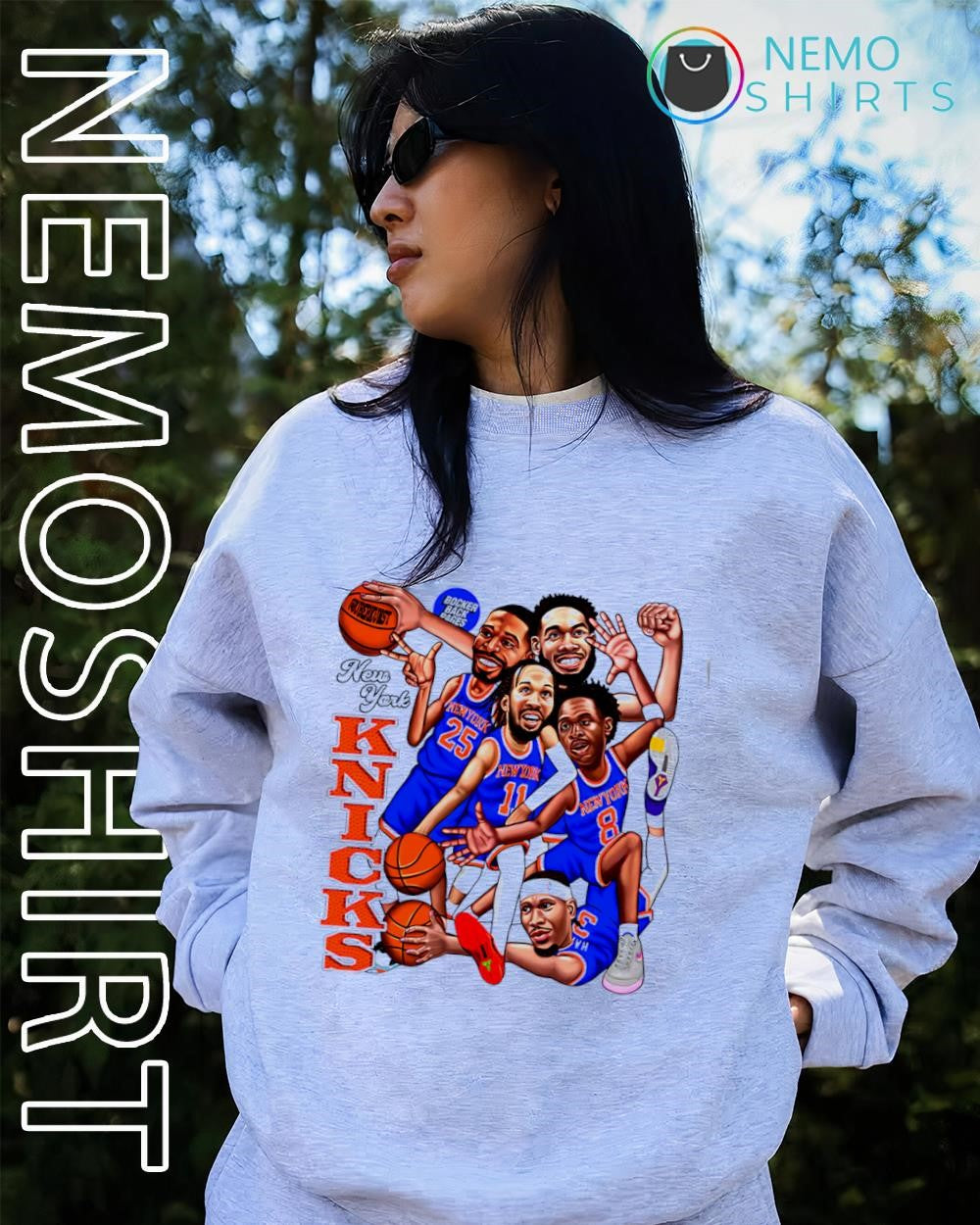 Starting Five New York Knicks caricature 2026 players shirt
