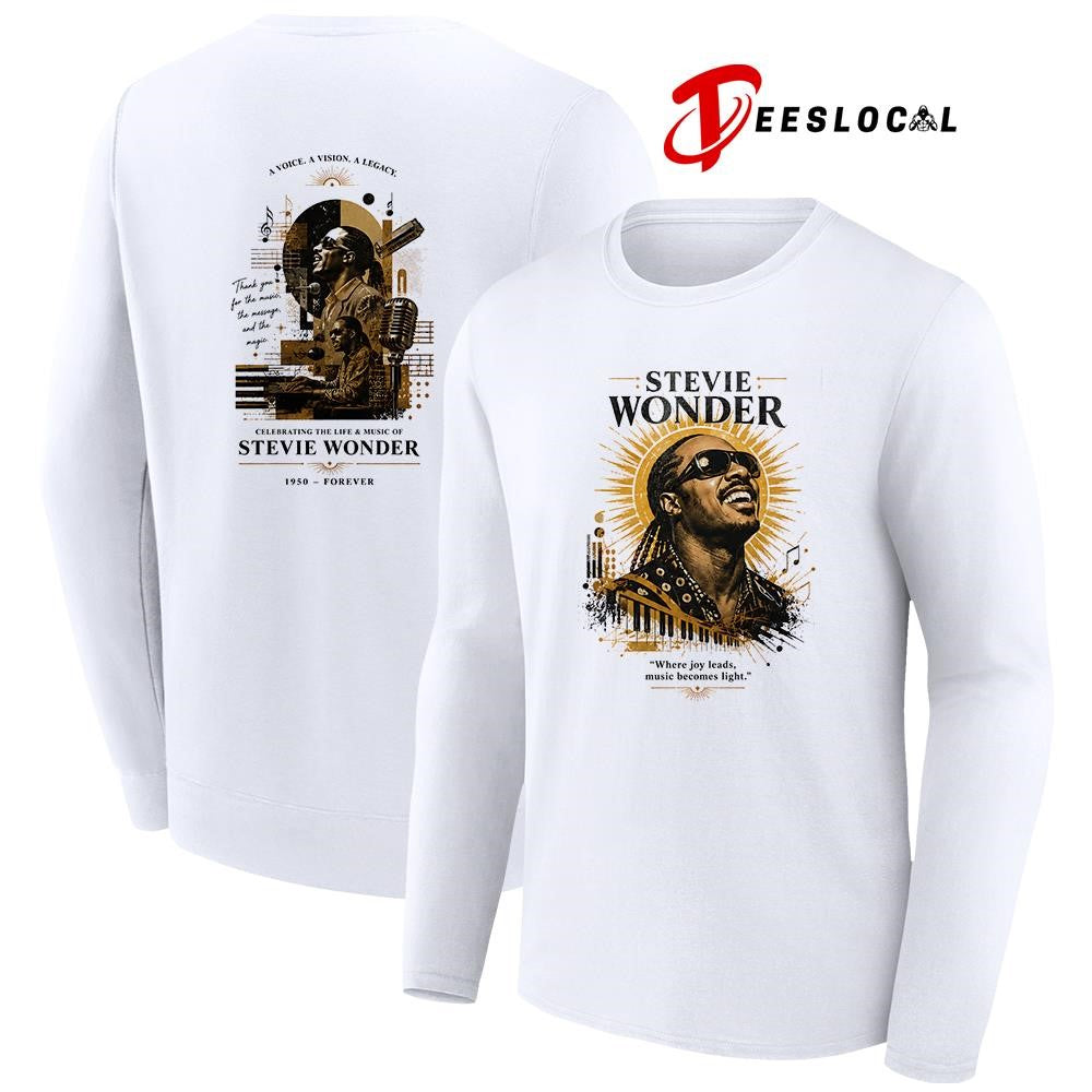 Stevie Wonder where joy leads music becomes light shirt