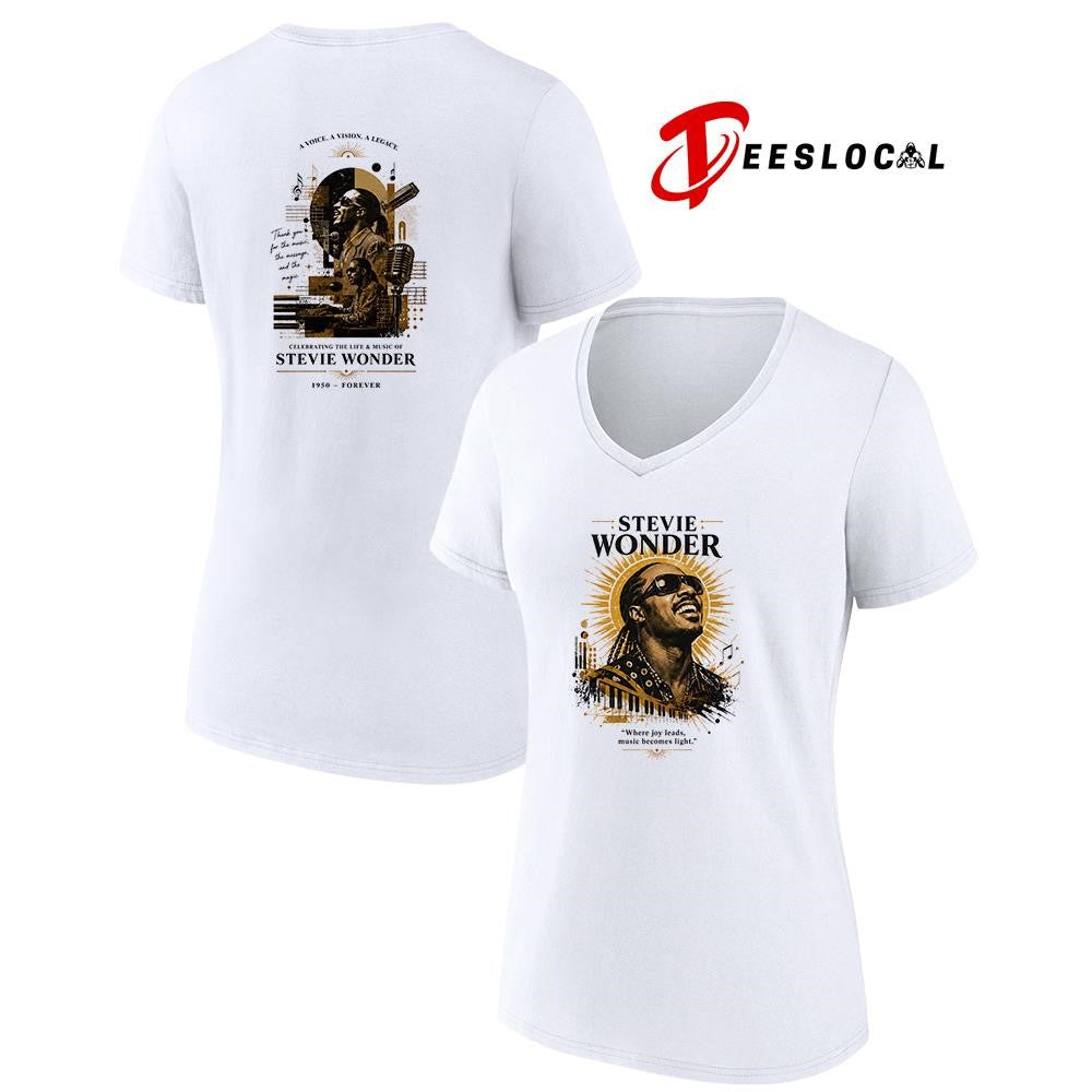 Stevie Wonder where joy leads music becomes light shirt