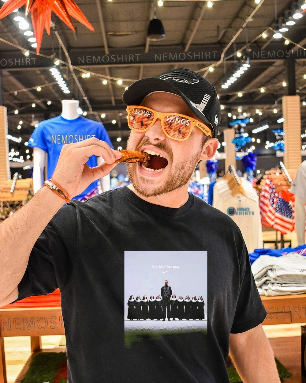 Stop him just pray Victor Wemby and Nuns shirt