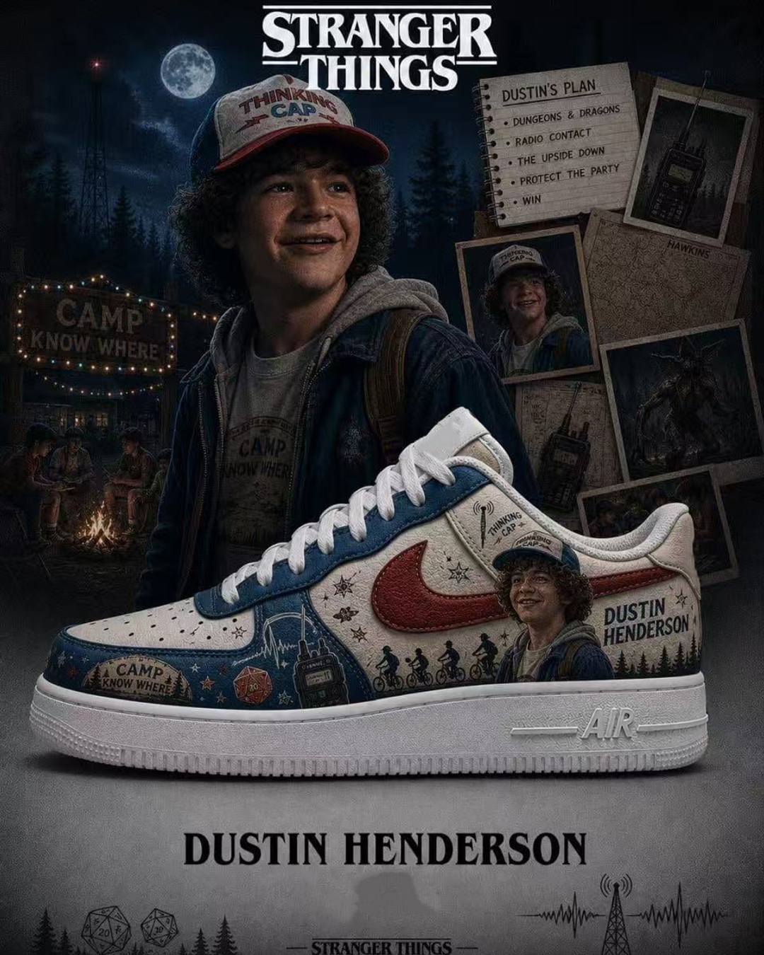 Stranger Things Dustin Henderson Special AF1 Shoes
