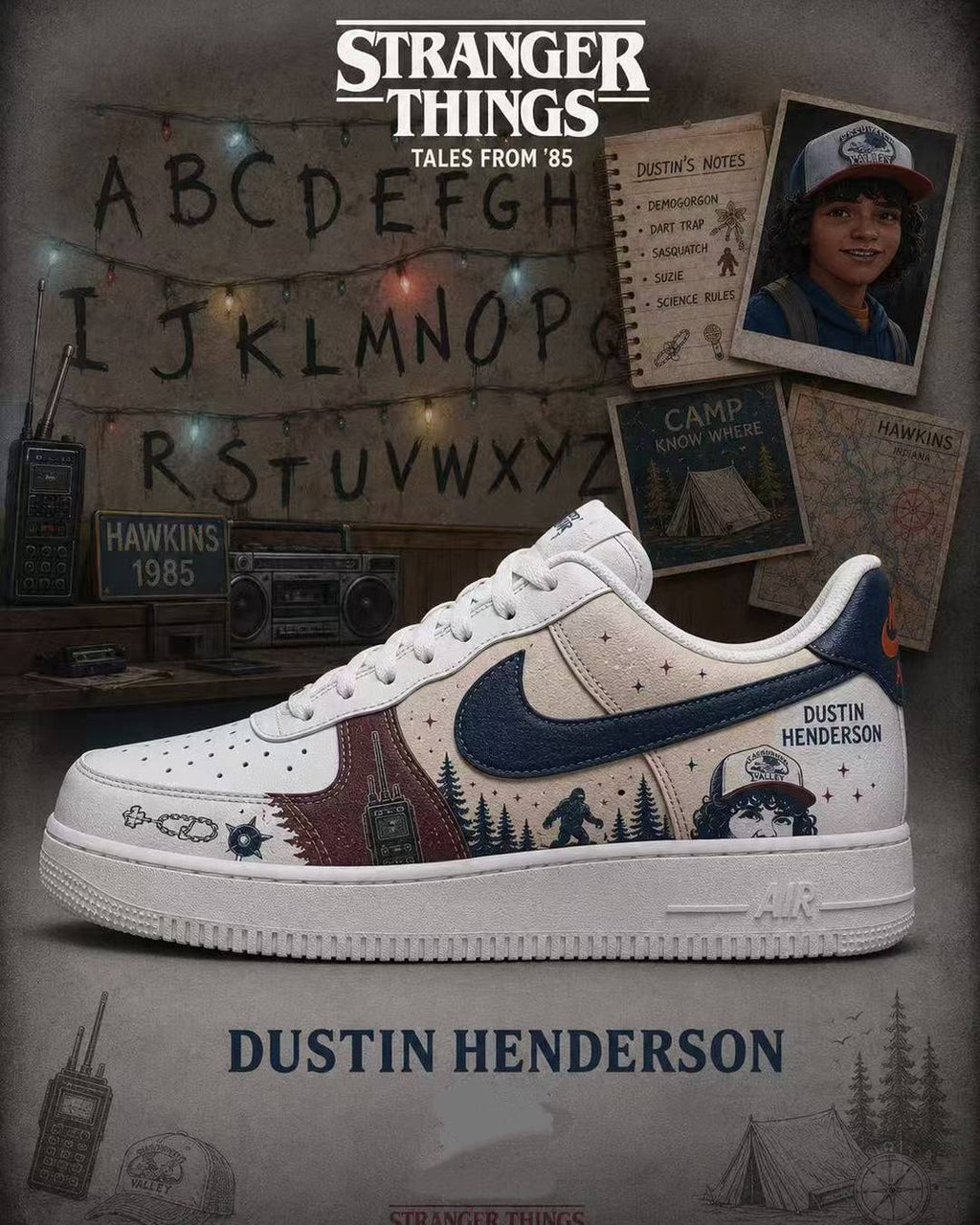 Stranger Things Dustin Henderson Special AF1 Shoes