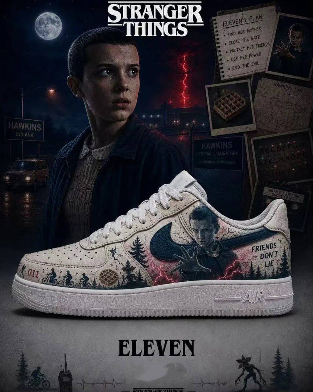 Stranger Things Eleven Special AF1 Shoes