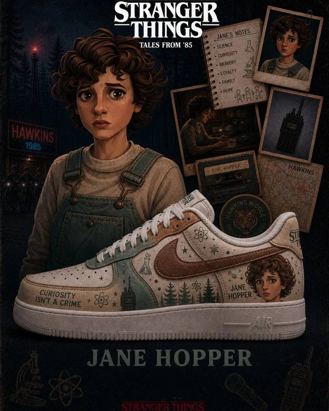 Stranger Things Jane Hopper Special AF1 Shoes