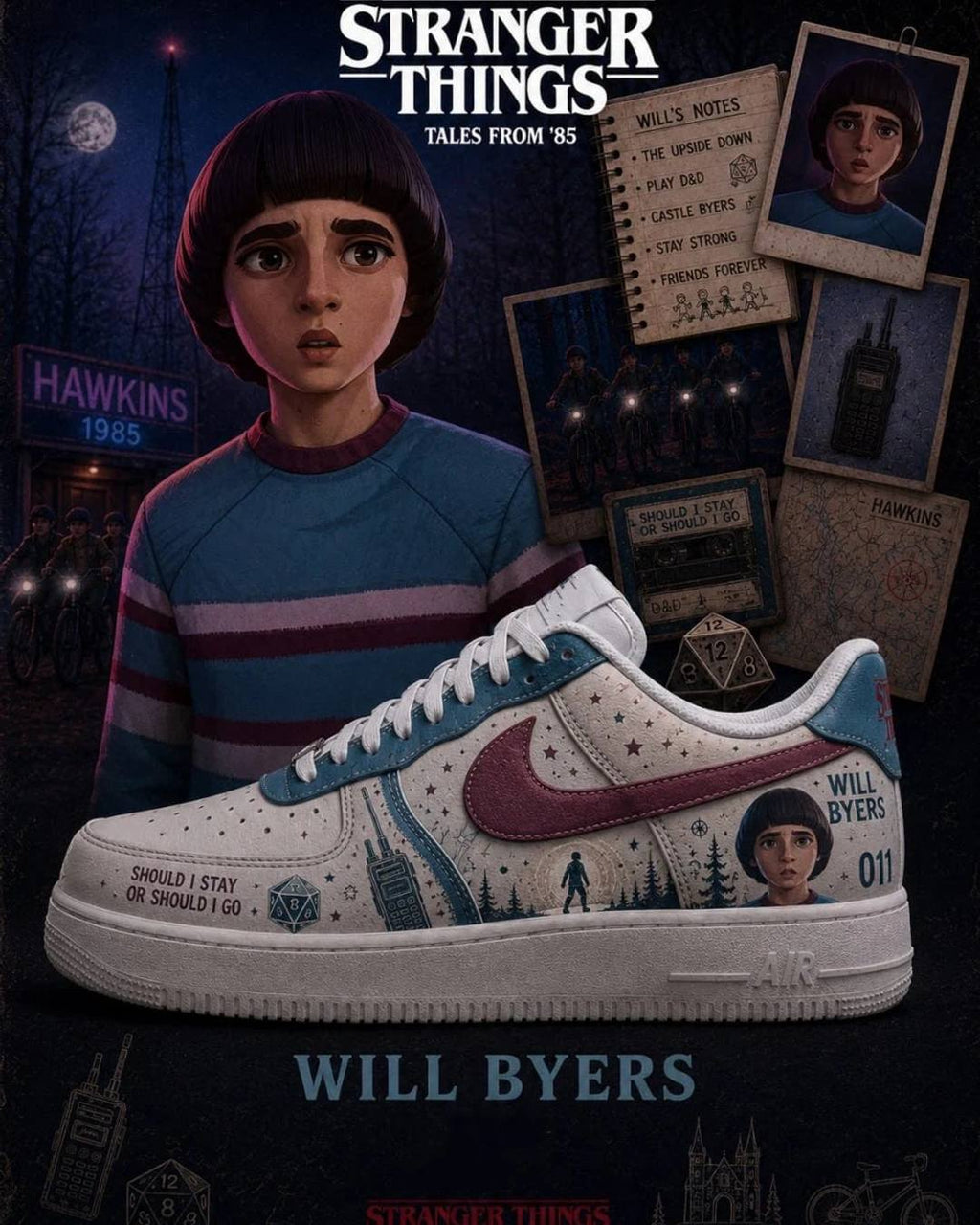 Stranger Things Will Byers Special AF1 Shoes
