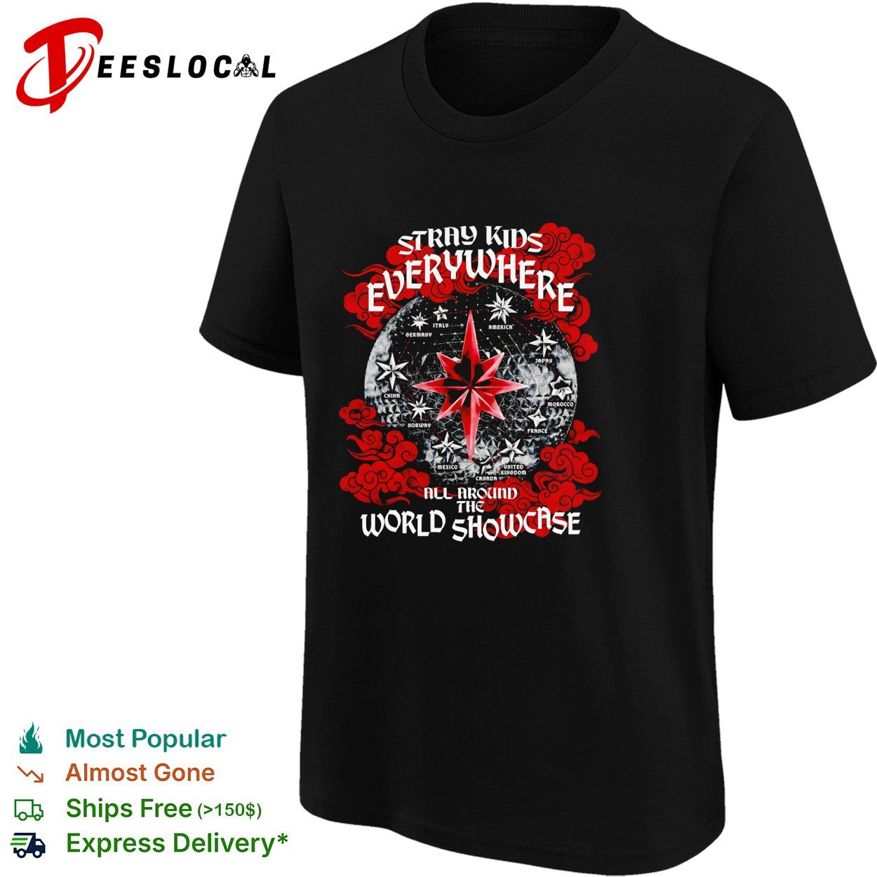 Stray Kids everywhere all around the world showcase shirt