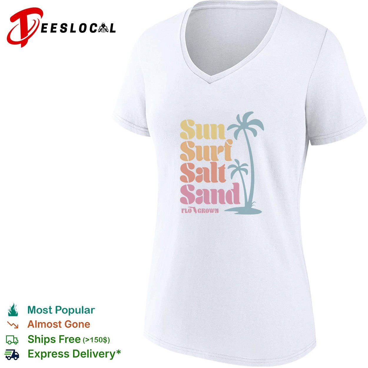 Sun surf salt sand palm tree FloGrown shirt