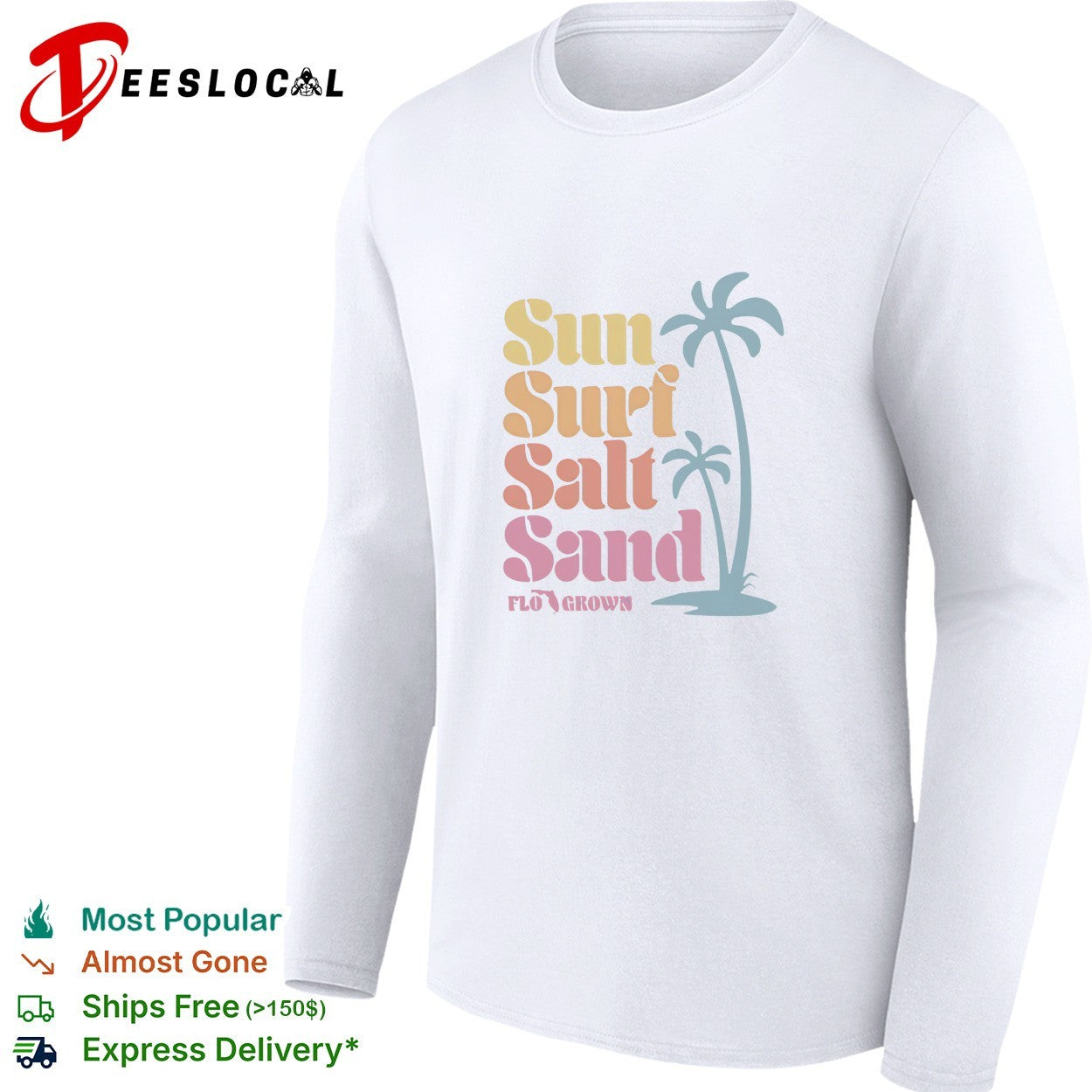 Sun surf salt sand palm tree FloGrown shirt
