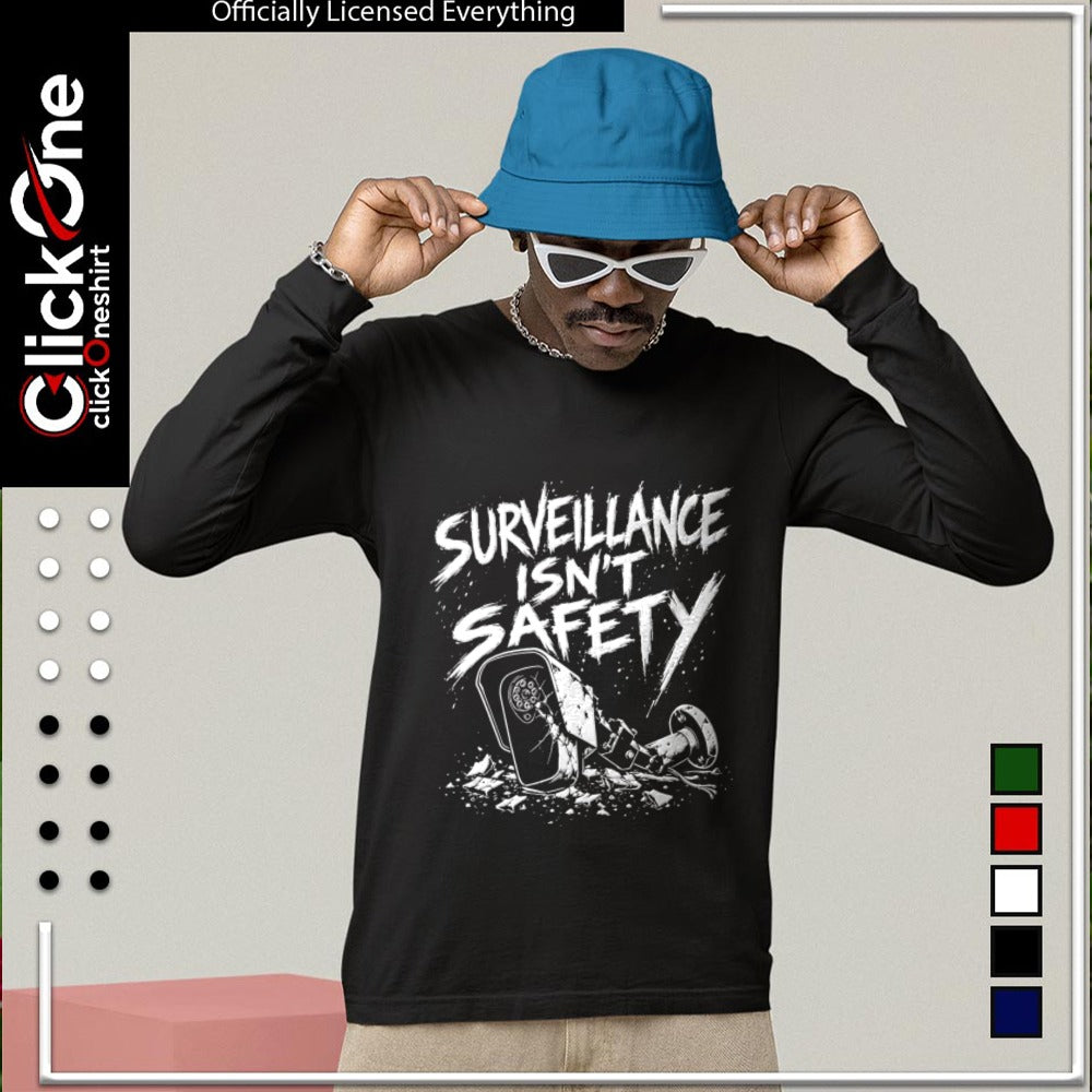 Surveillance isn’t safety smashed cctv camera system privacy protest shirt