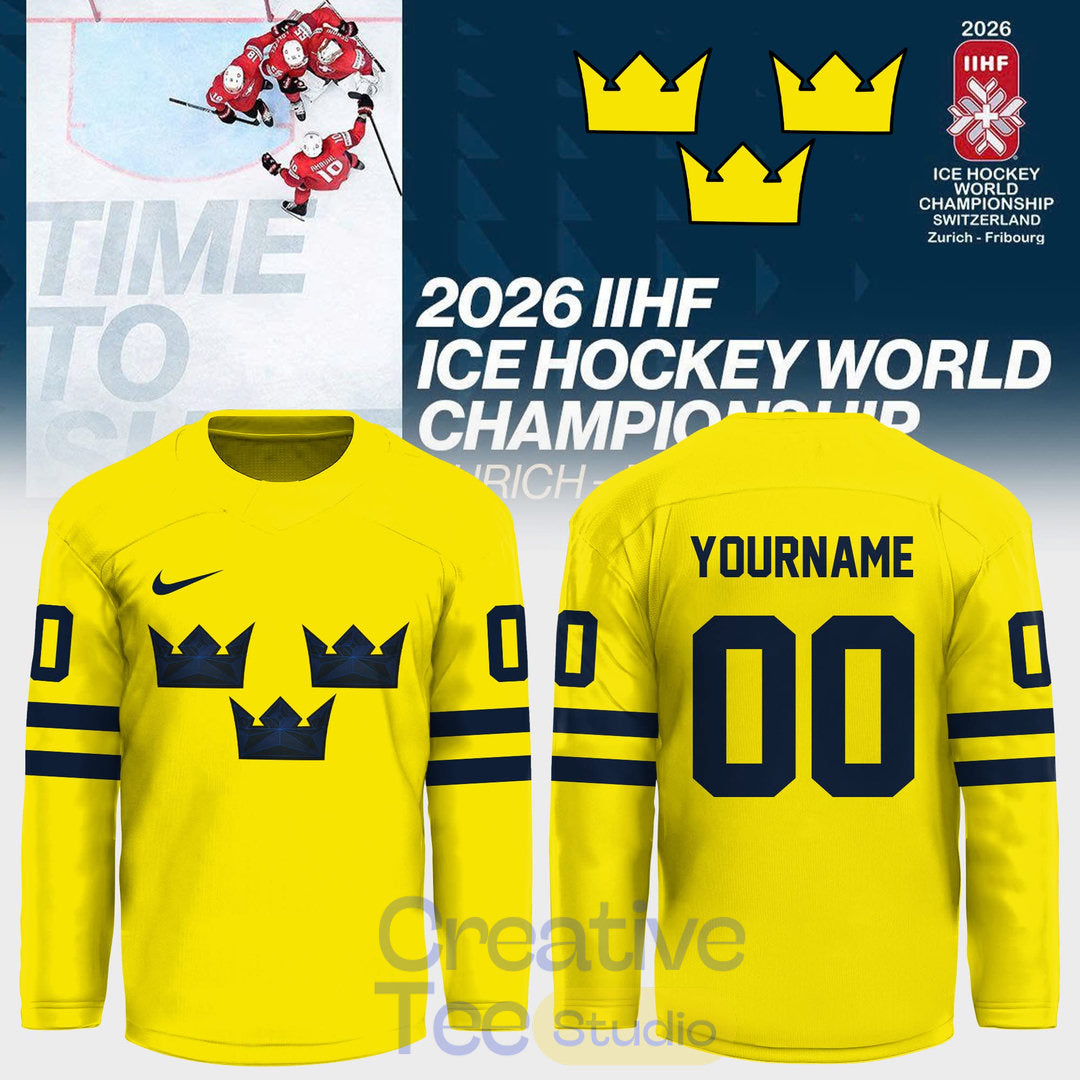 Sweden 2026 IIHF Ice Hockey Championship Custom Hockey Jersey