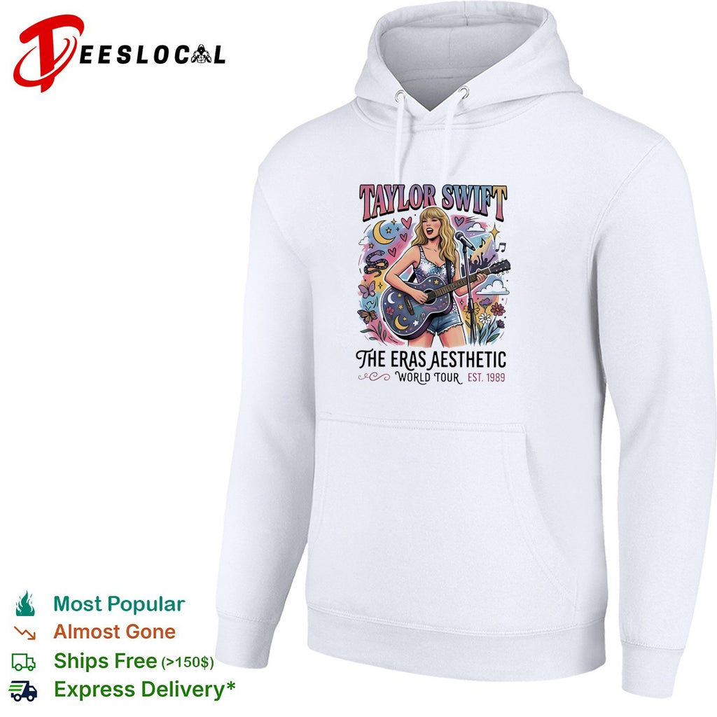 Swift playing guitar the eras aesthetic world tour shirt