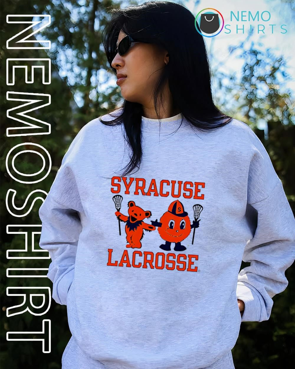 Syracuse Lacrosse Grateful Dead dancing bear and Otto the Orange mascot shirt