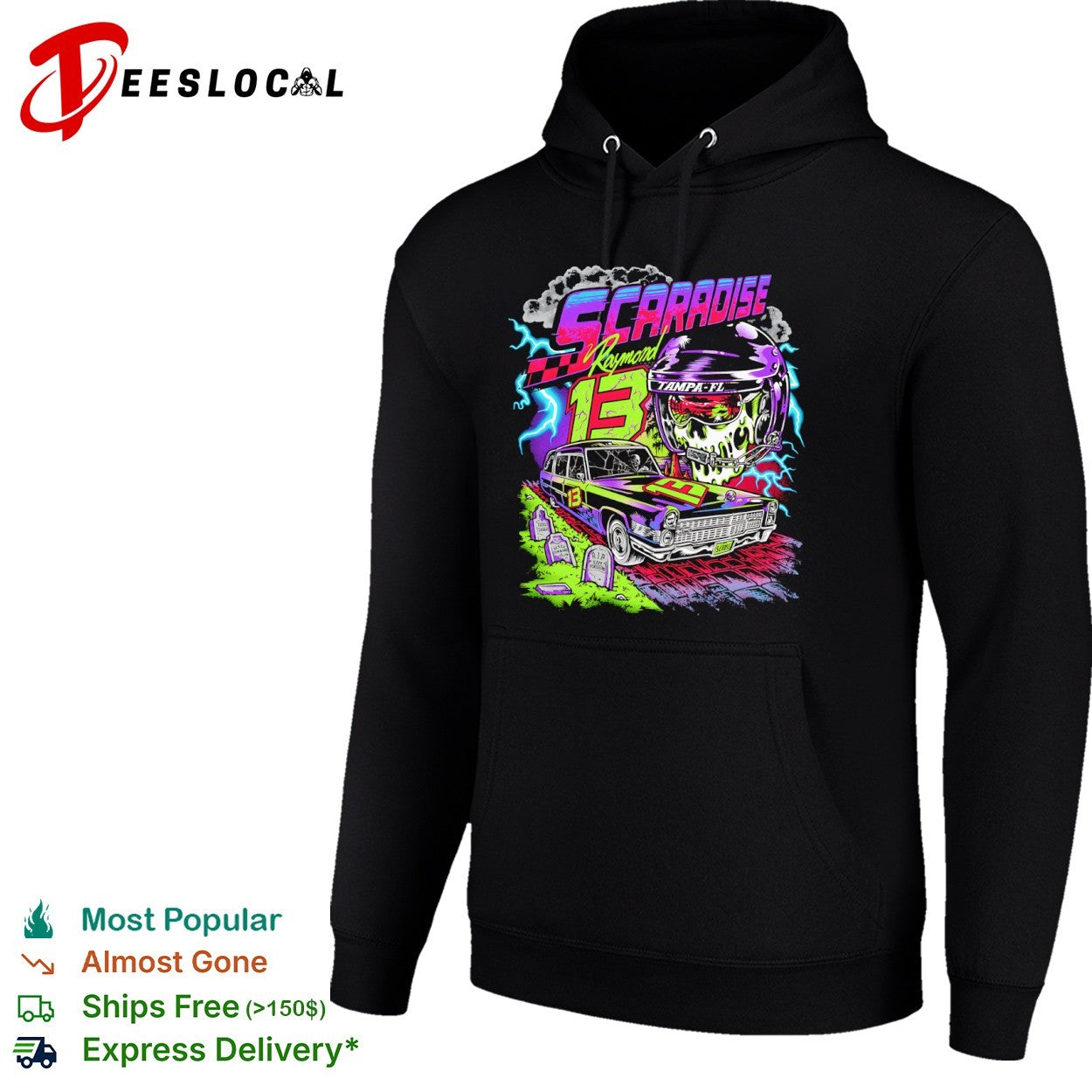 Tampa FL Scaradise Raymond 13 skull car shirt