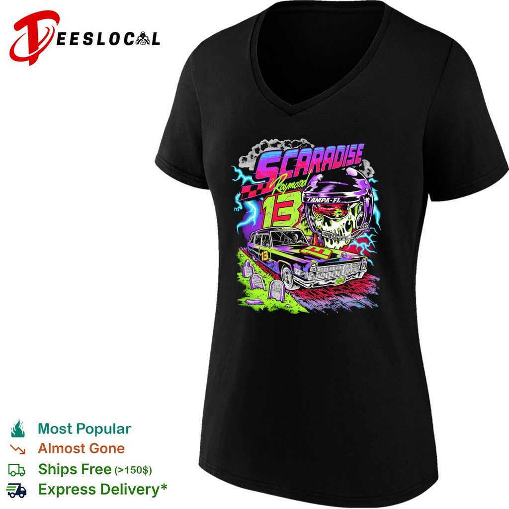 Tampa FL Scaradise Raymond 13 skull car shirt