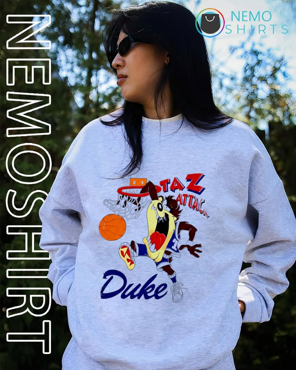 Taz Attack Tasmanian Devil Duke basketball player graphic shirt