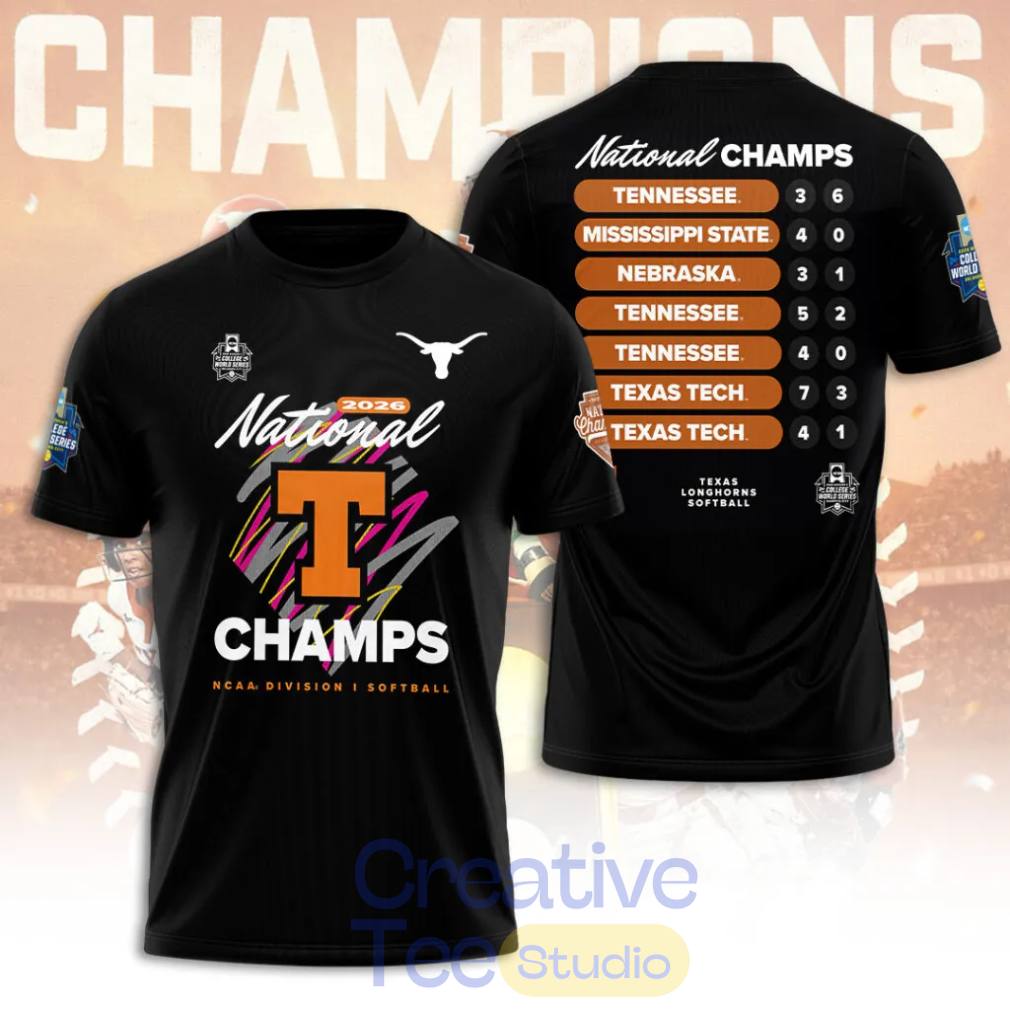 Texas Longhorns 2026 NCAA Softball Women’s College World Series Back To Back Champions T-Shirt