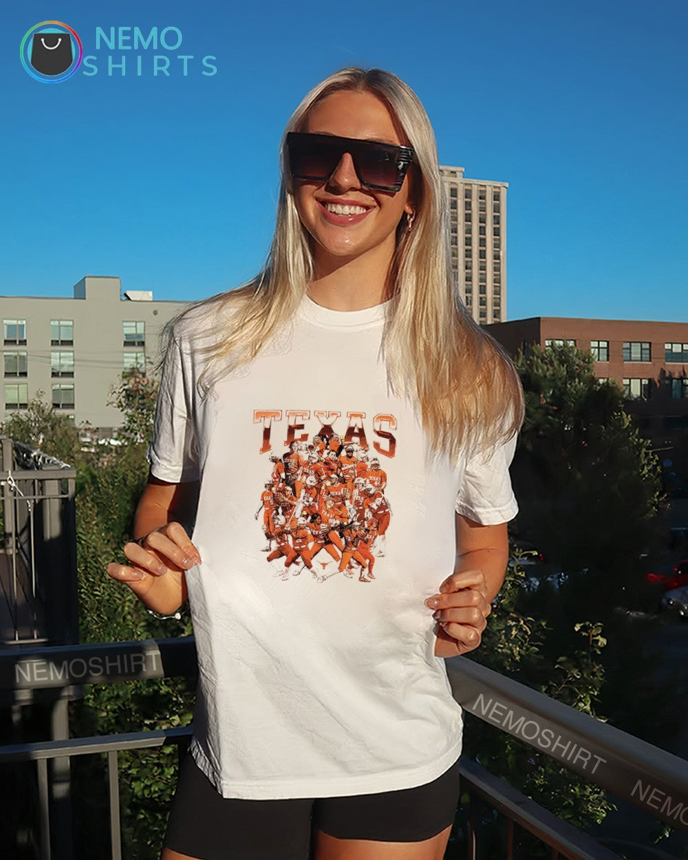 Texas Longhorns NCAA softball team collage shirt