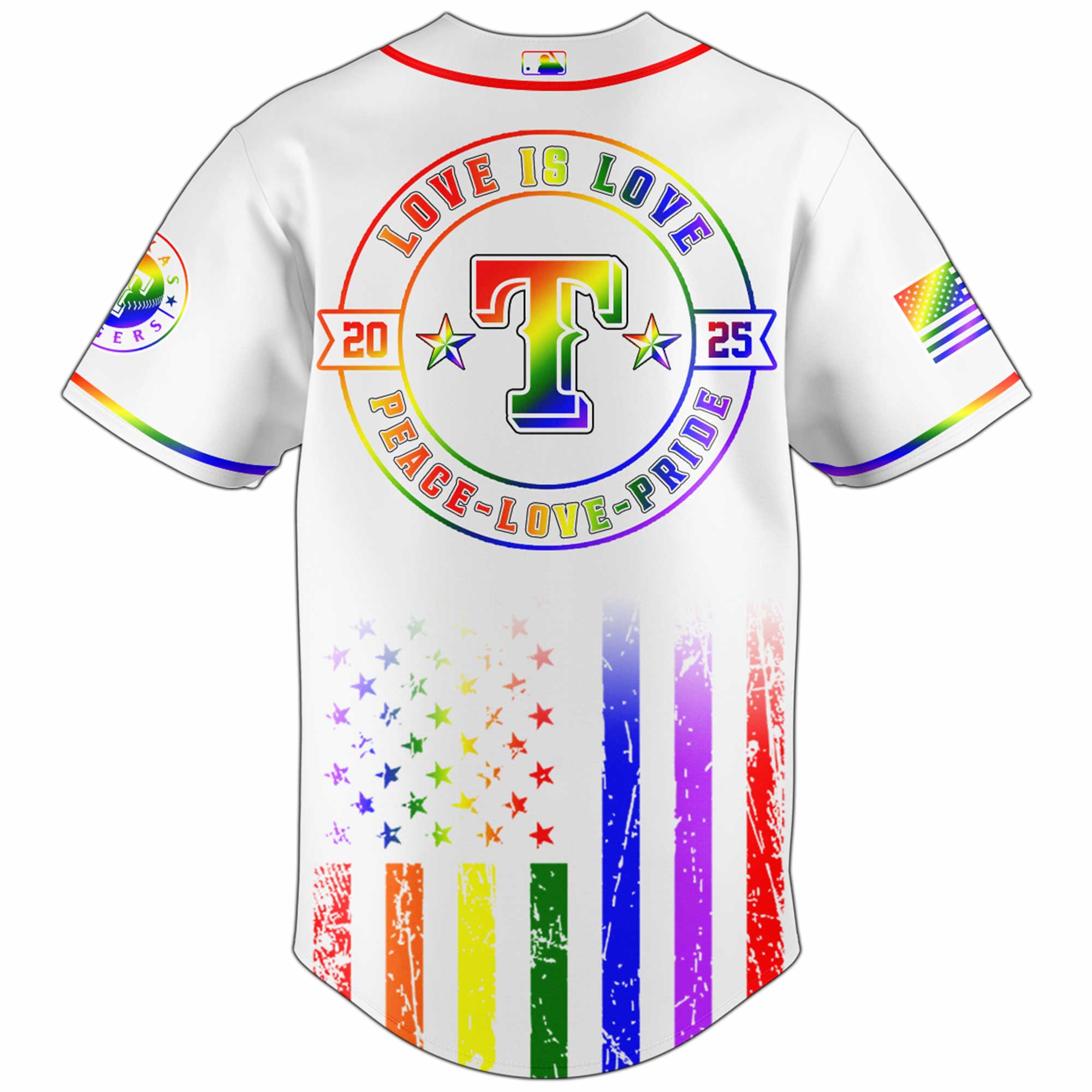 Texas Rangers Happy Pride Month Baseball Jersey