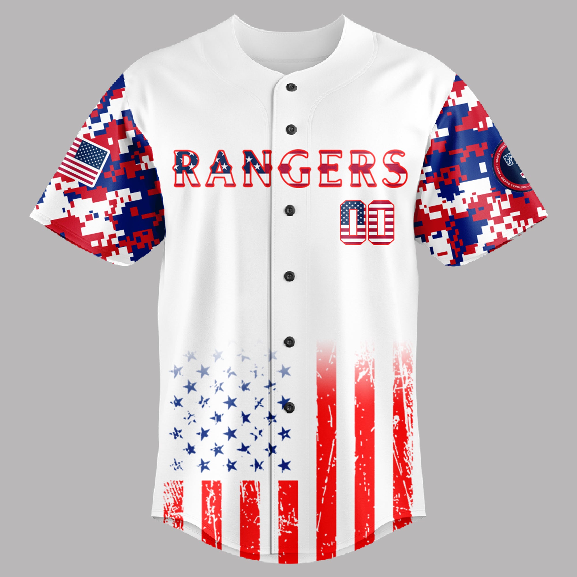 Texas Rangers MLB The 4th Of July Military Jersey