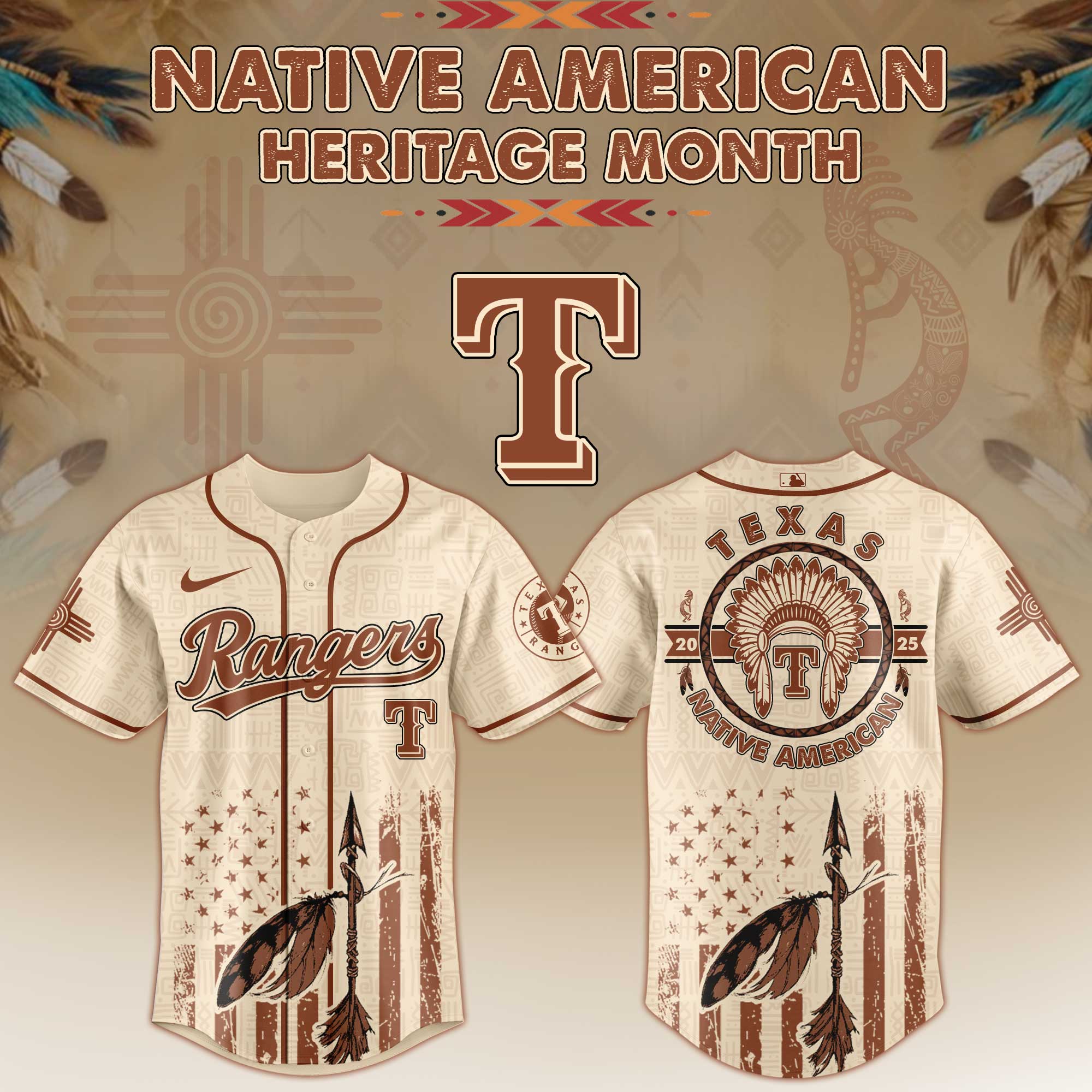 Texas Rangers Native American Heritage Month Jersey 2025