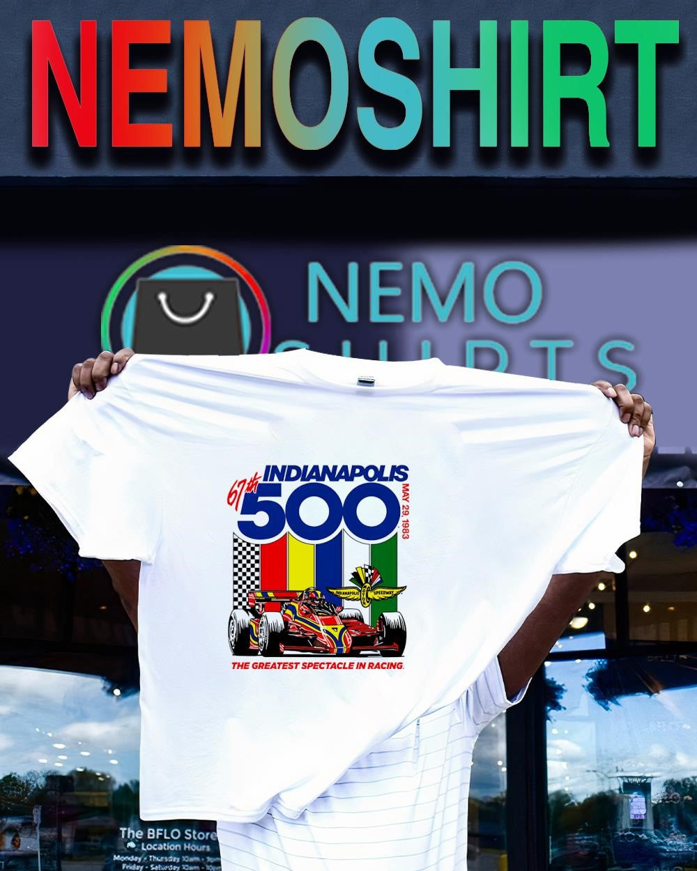 The 67th Indianapolis 500 1983 logo greatest spectacle in racing shirt