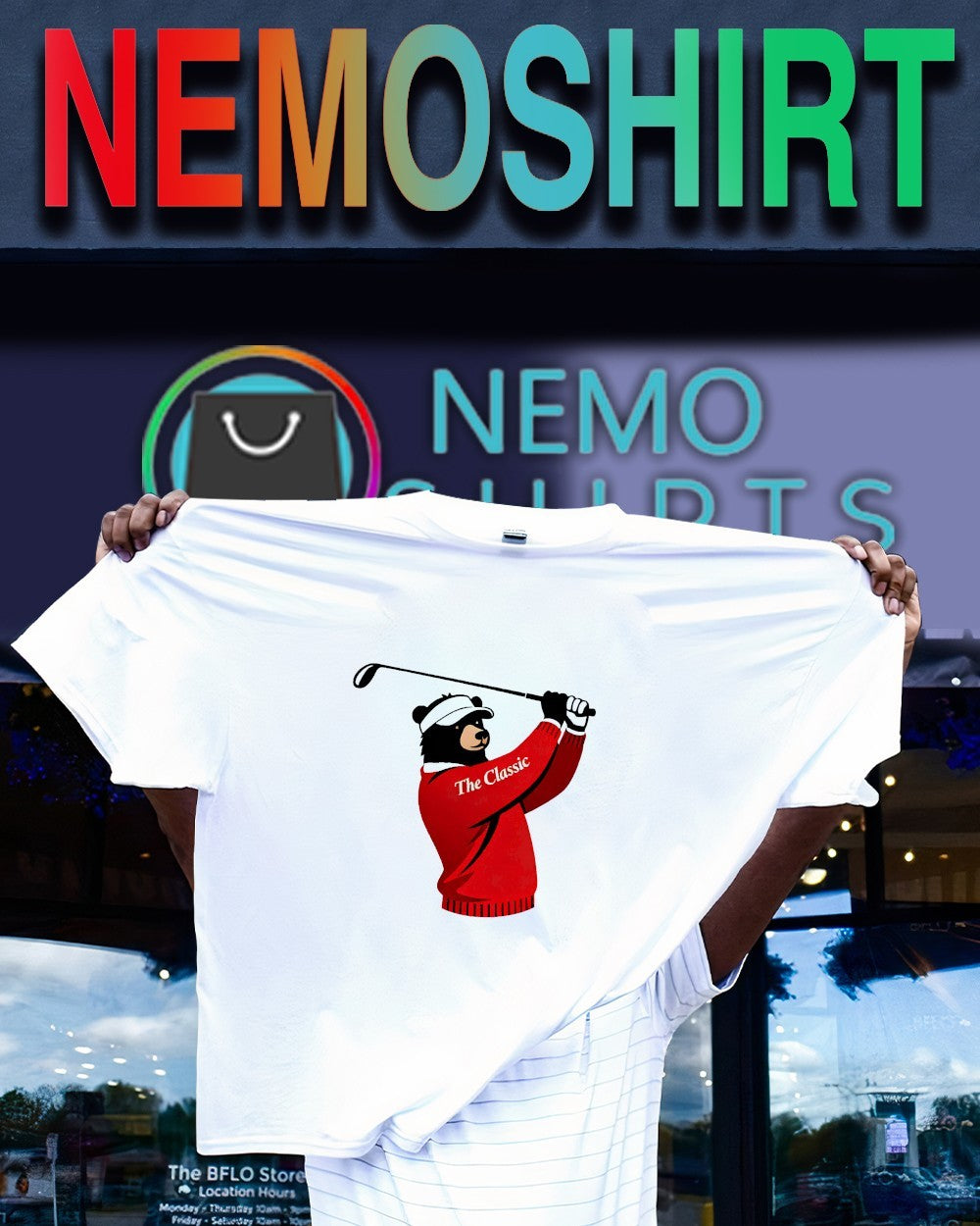 The Classic black bear golf shirt