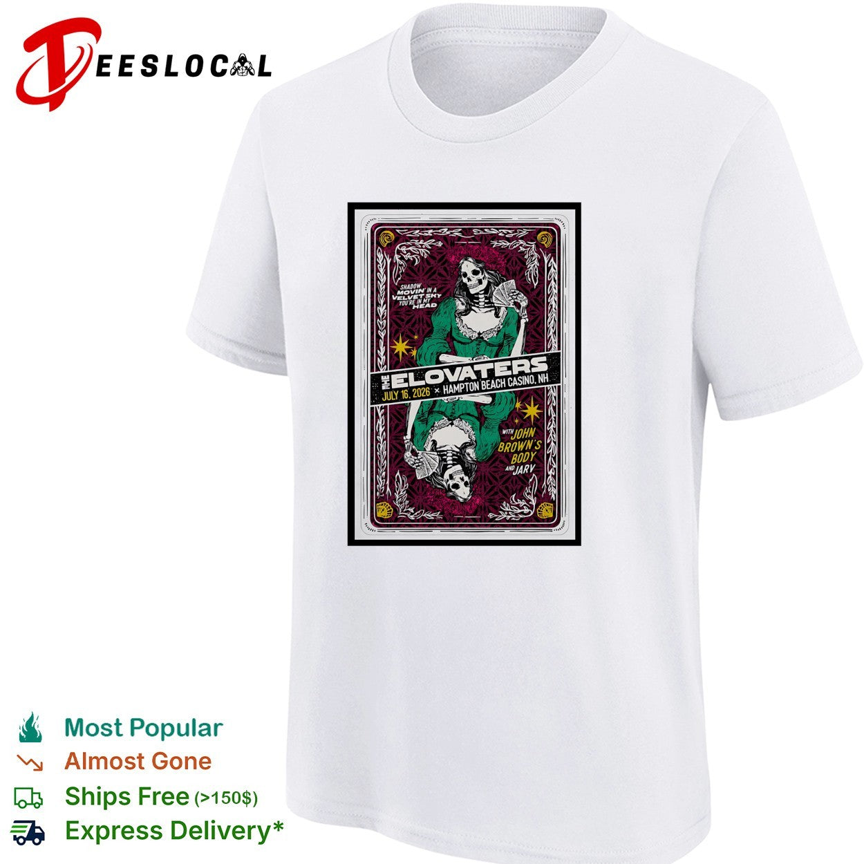 The Elovaters John Brown’s Body and Jarv Hampton Beach Casino New Hampshire shirt