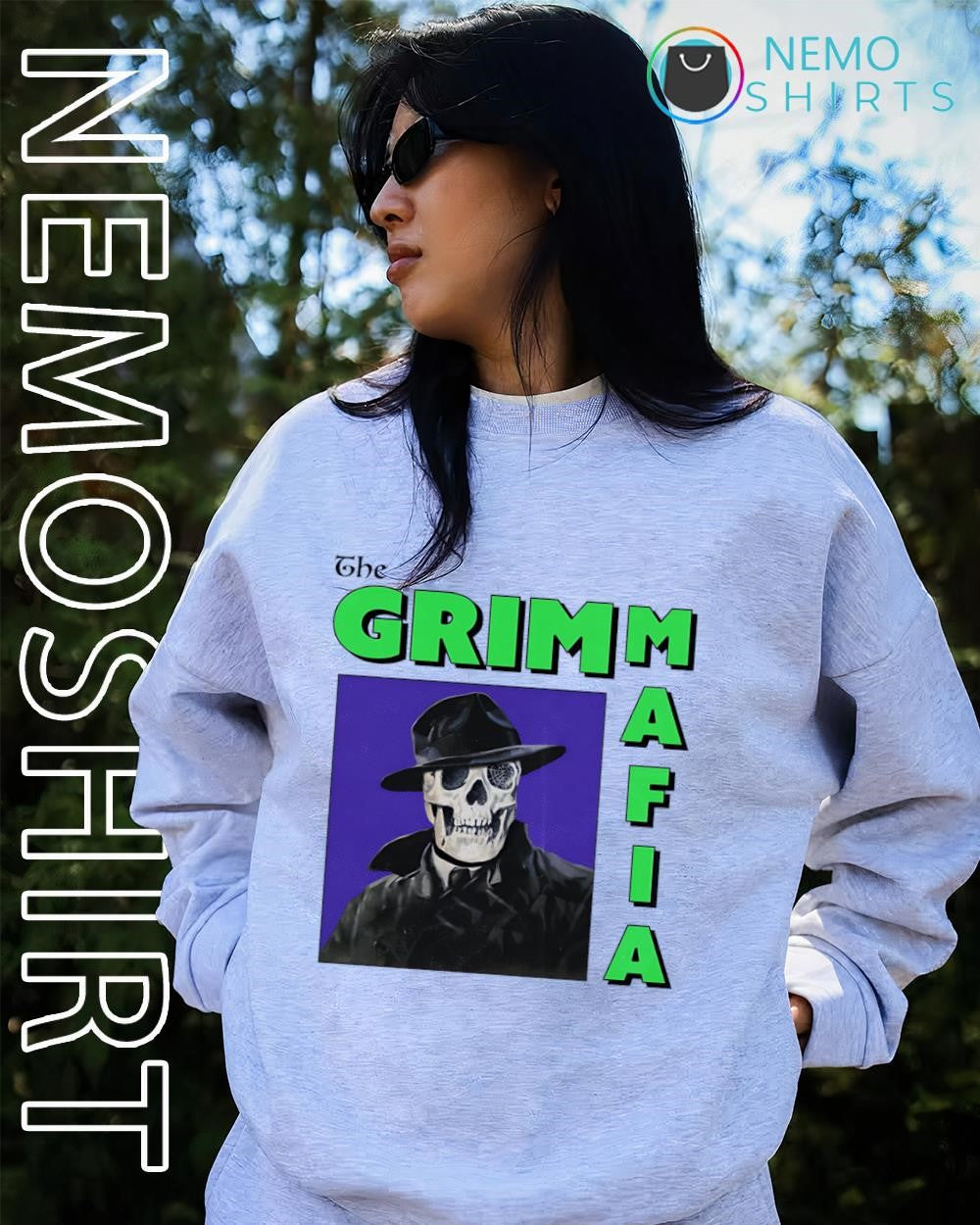The Grimm Mafia anime series skeleton shirt