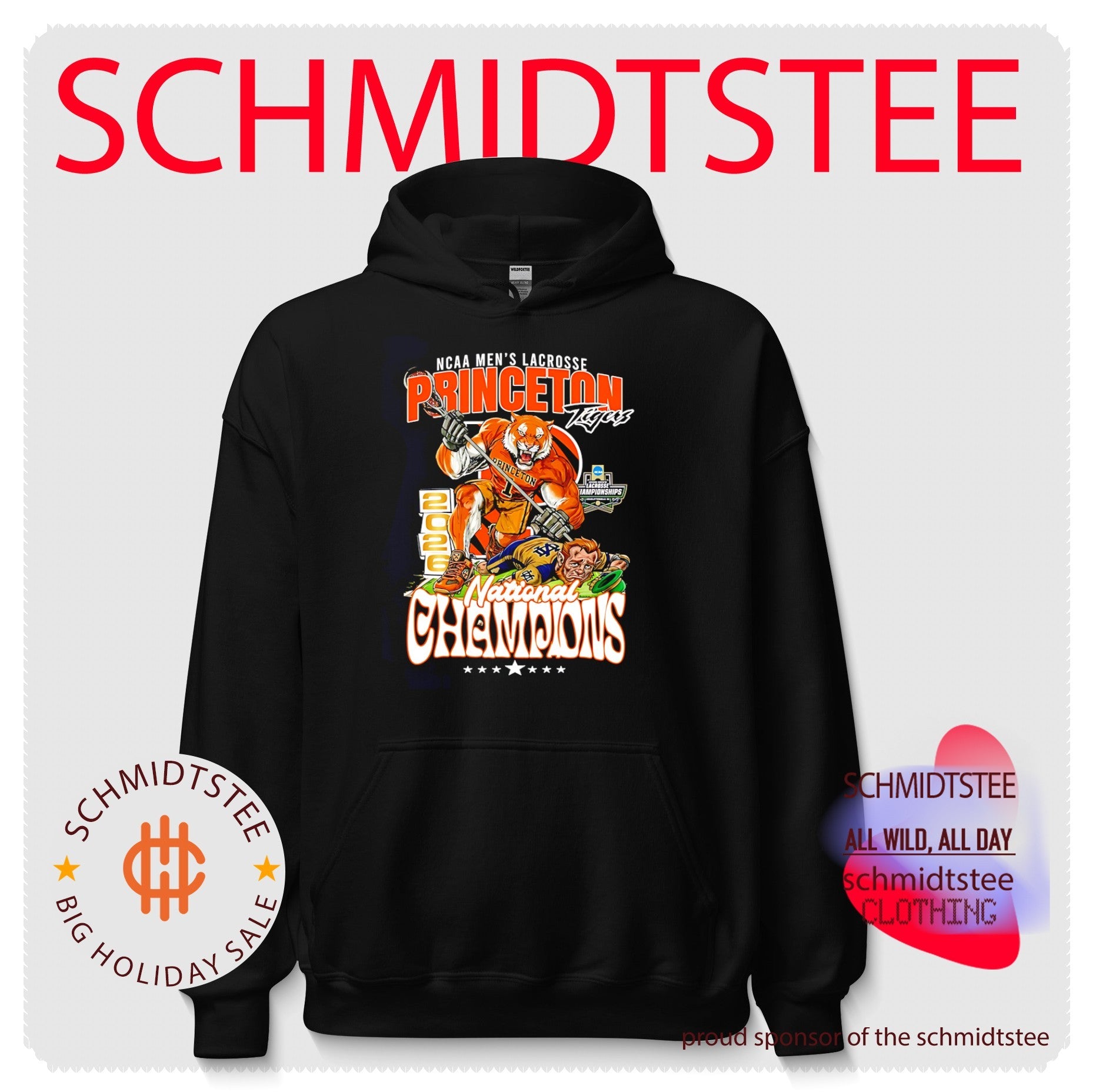The Princeton Tigers 2026 Lacrosse National Champions mascot shirt