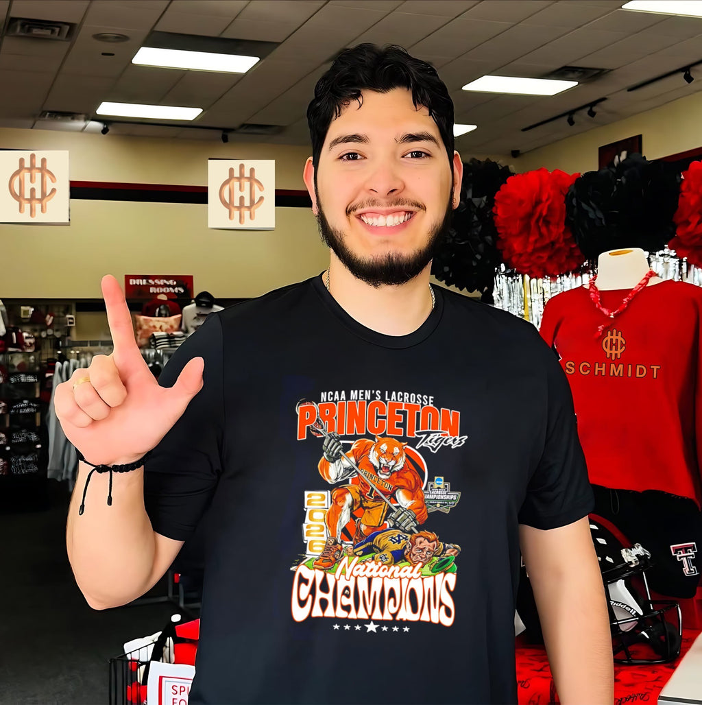 The Princeton Tigers 2026 Lacrosse National Champions mascot shirt