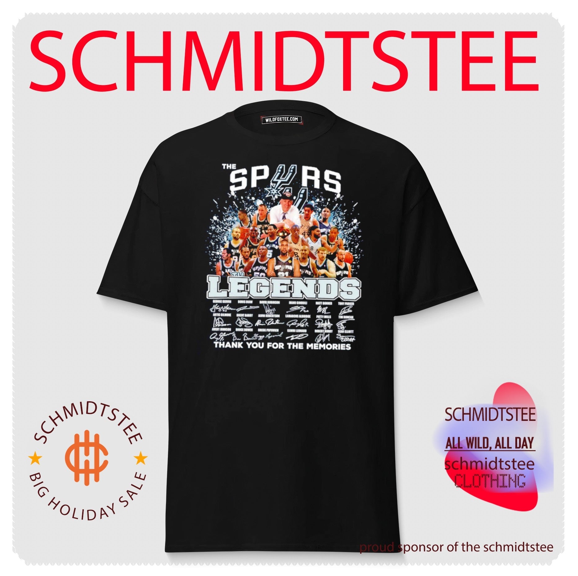 The San Antonio Spurs Legends thank you for the memories signatures shirt