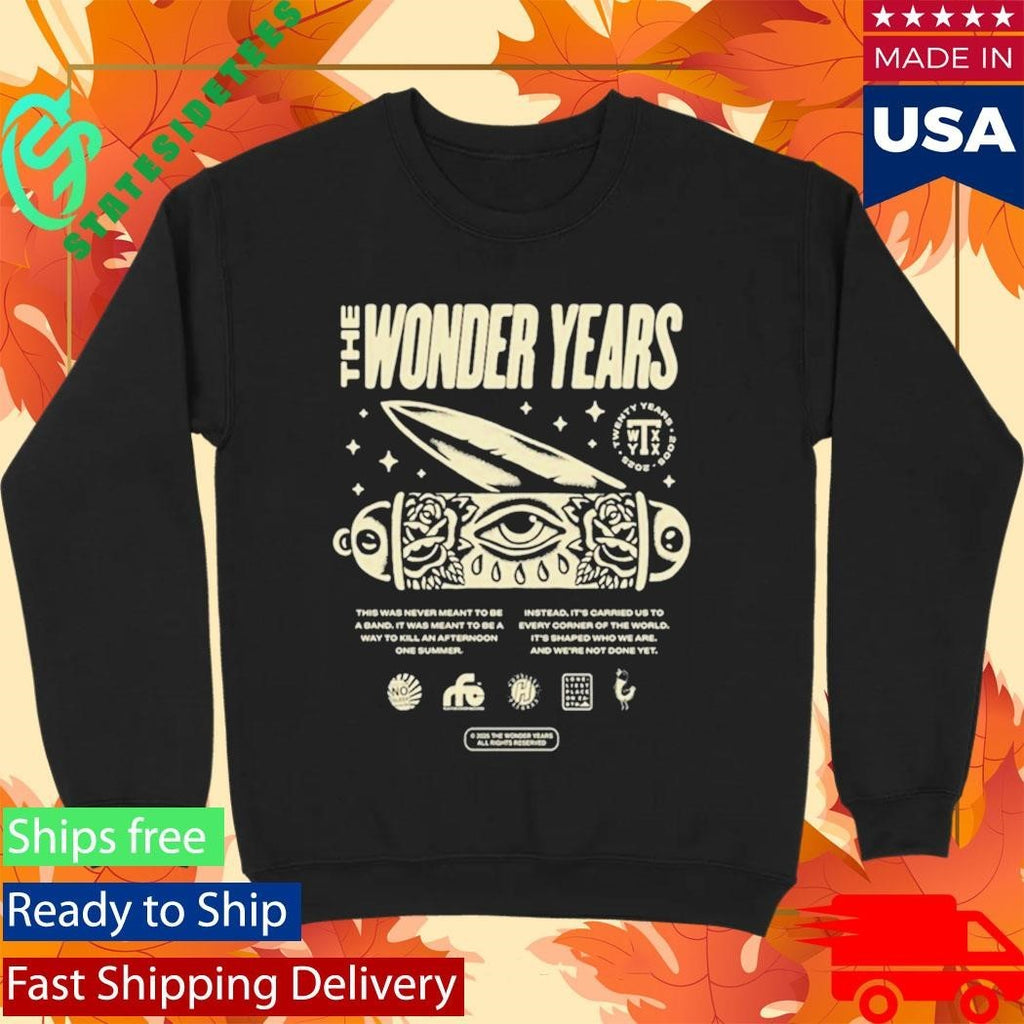 The Wonder Years Hoodie Tee BLACK 20 Year Anniversary Shirt