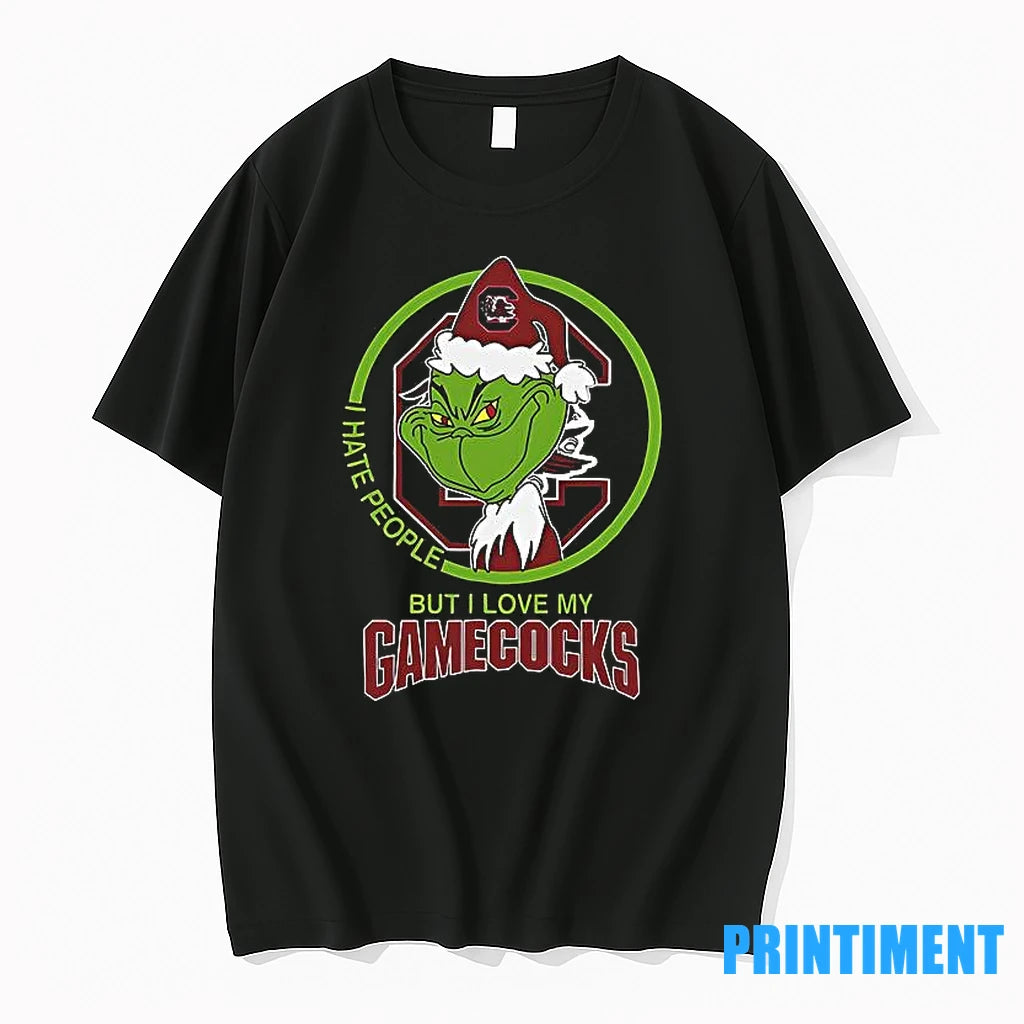 The Grinch I Hate People But I Love My South Carolina Gamecocks Football Logo Tshirts