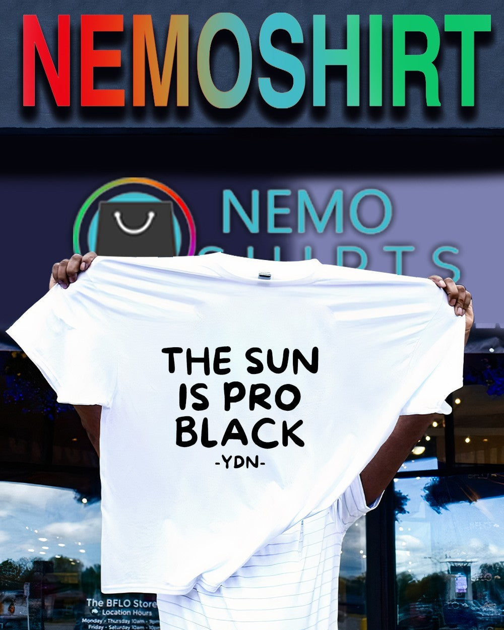 The sun is pro black YDN shirt