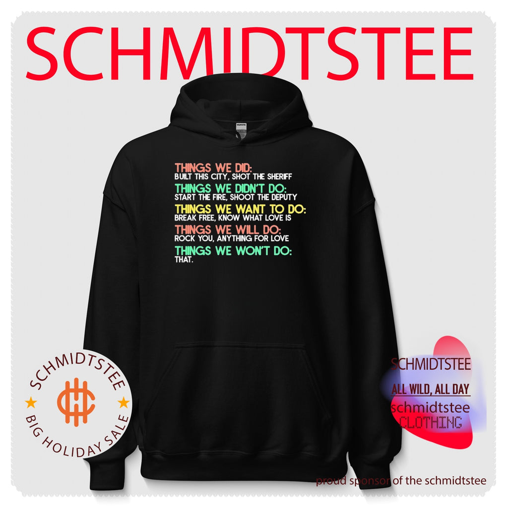 Things We Did and Didn’t Do Music Lyrics List shirt