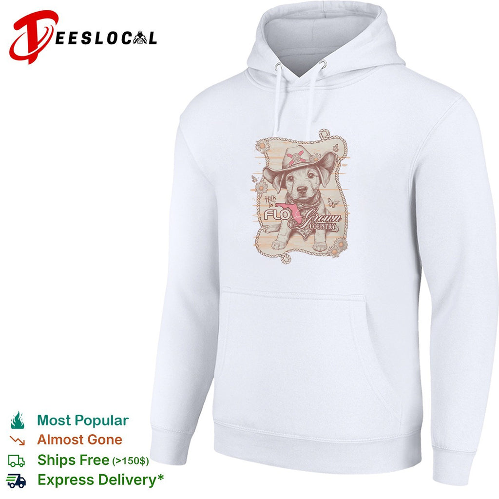 This is FloGrown country puppy cowboy hat shirt
