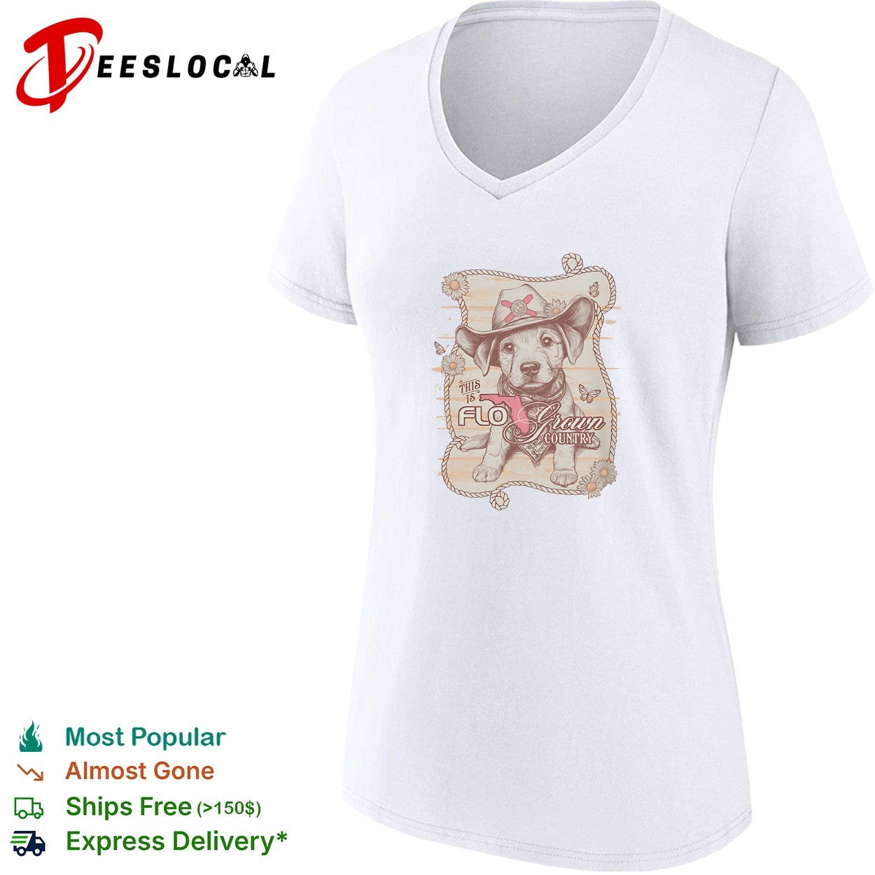 This is FloGrown country puppy cowboy hat shirt