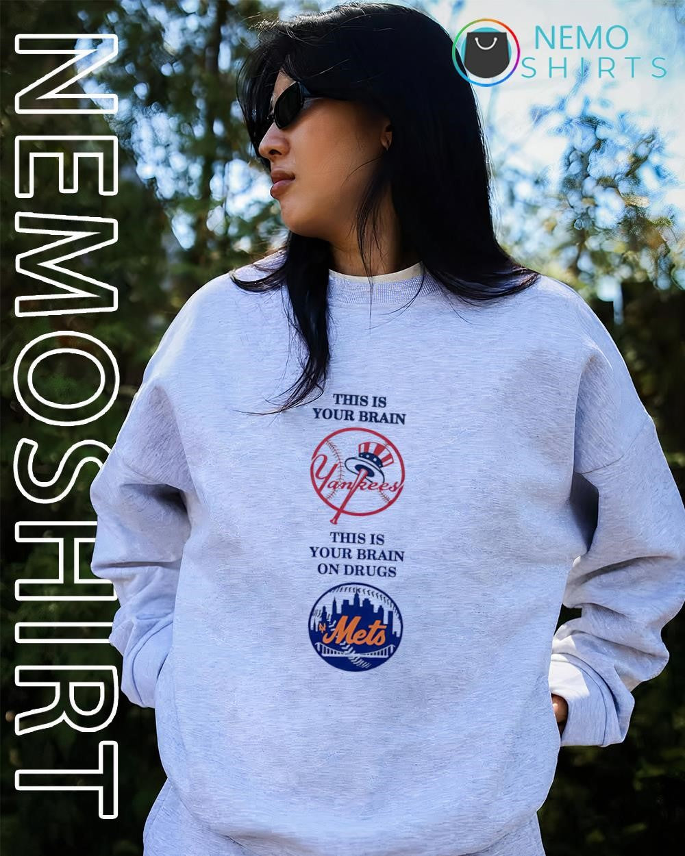 This is Your Brain on Drugs New York Yankees and Mets shirt