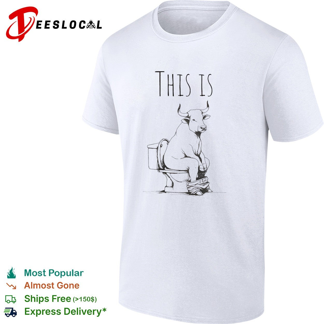 This is a Bull on the Toilet Shirt