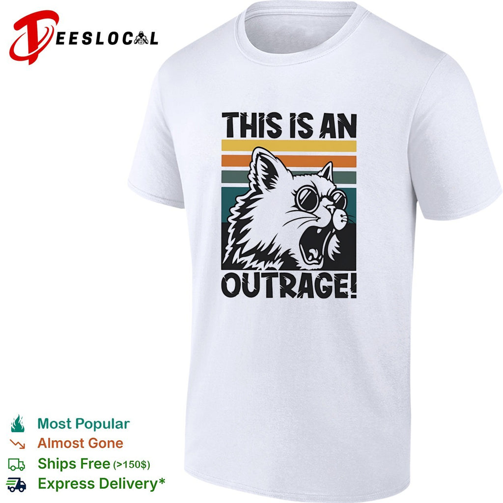 This is an outrage angry cat vintage shirt