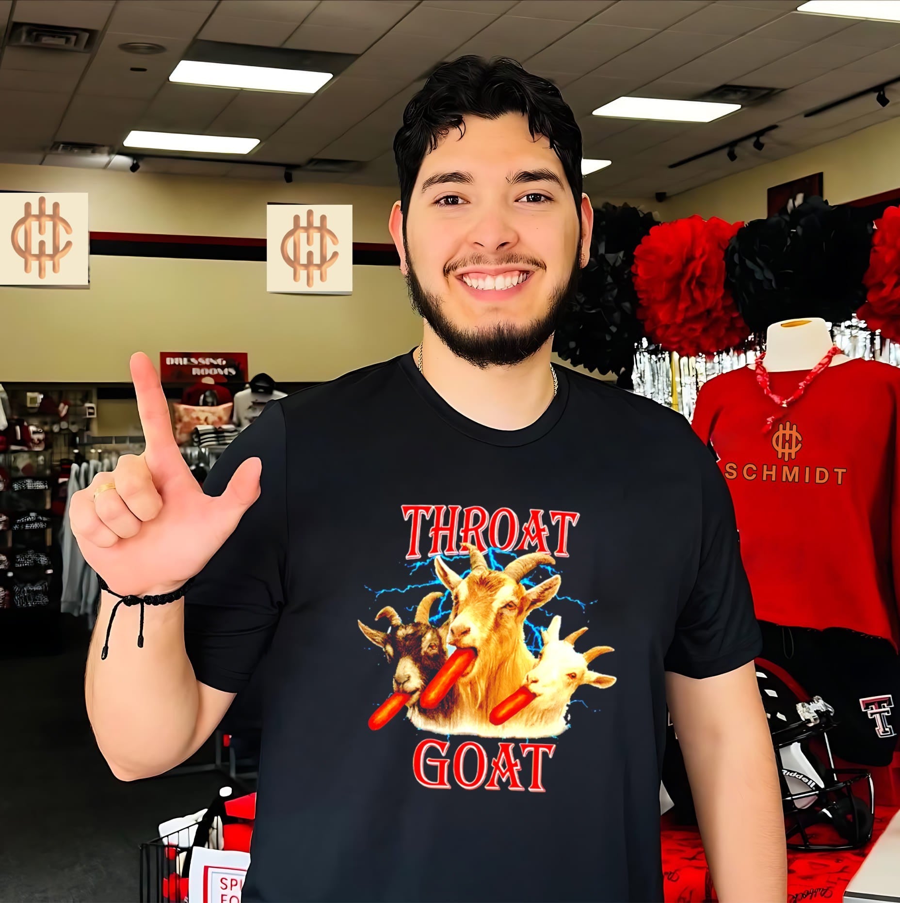 Throat Goat Hot Dog Eating Goats humor animal meme shirt