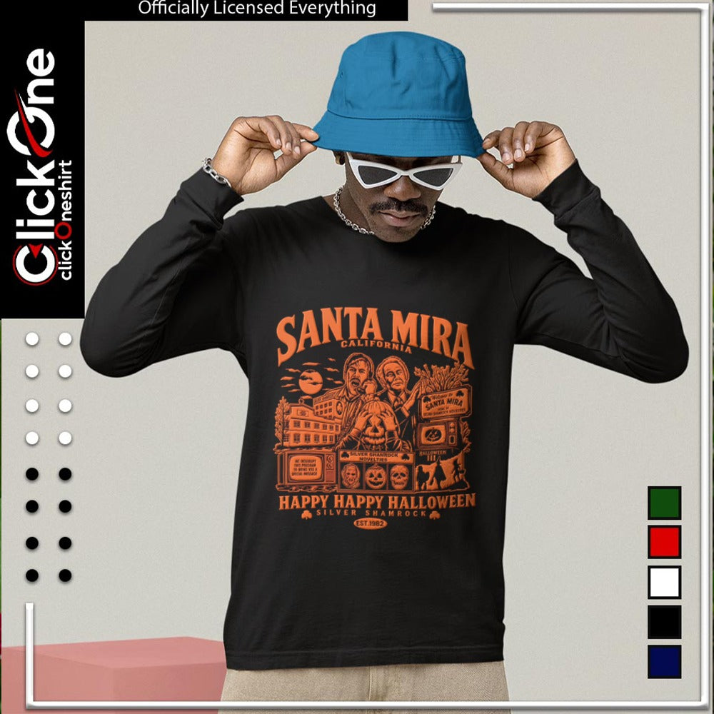 Tom Atkins Dan Obry Halloween Santa Mira California Happy Happy Halloween 1982 shirt