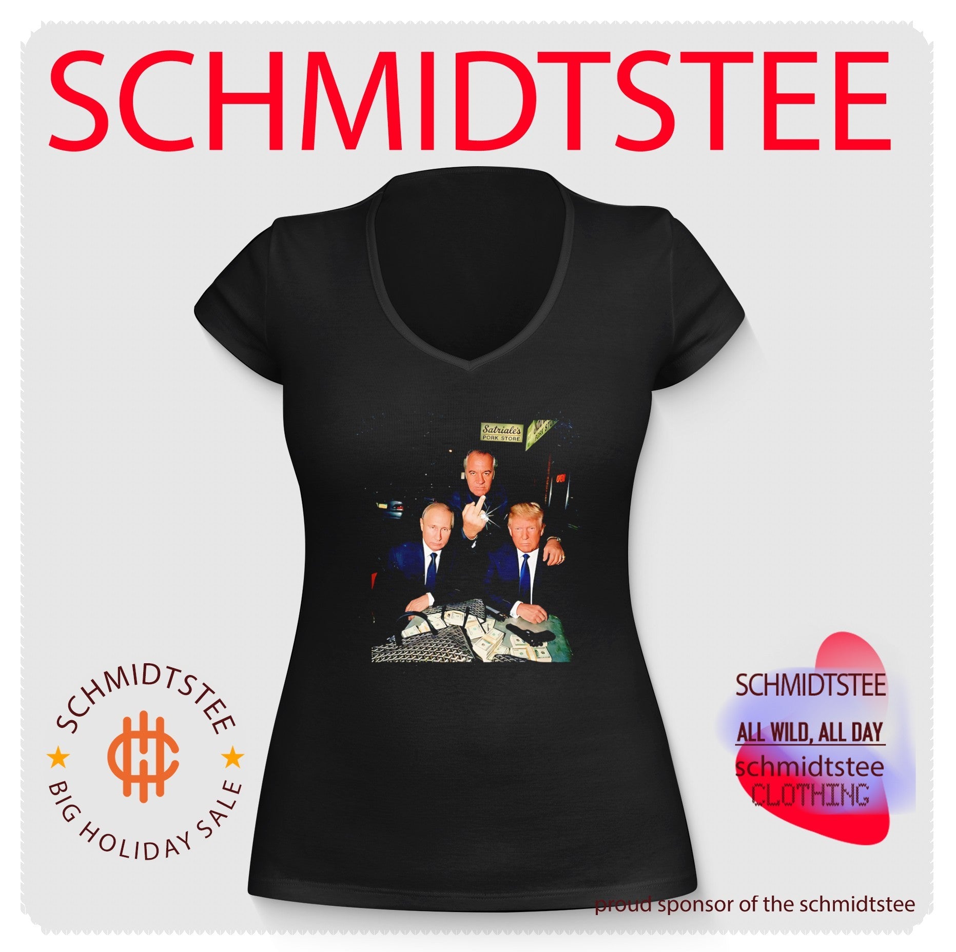Tony Soprano Vladimir Putin and Donald Trump middle finger shirt