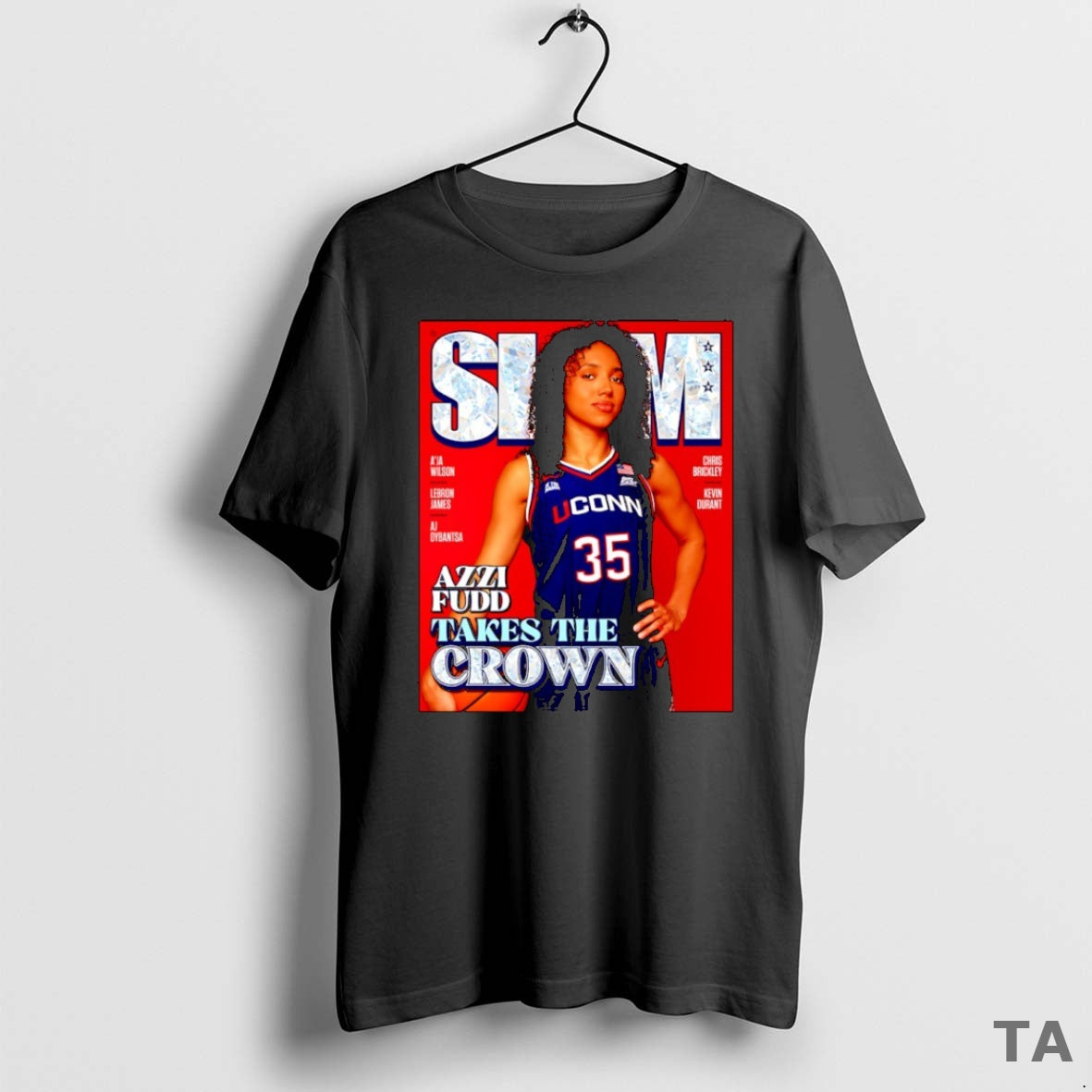 Top Azzi Fudd Uconn Huskies Wnba Takes The Crown 2025 Final Four Mop Slam Shirt Hoodie Sweatshirt | PurePodTees.com
