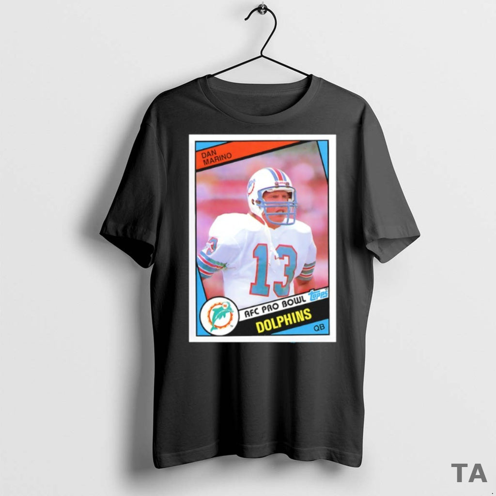 Top Dan Marino Miami Dolphins Football Trading Card T Shirt Sweater